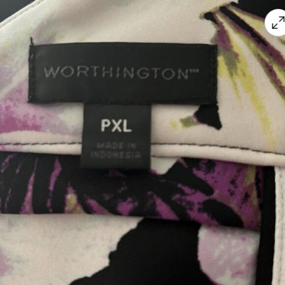 Worthington PXL Sleeveless Top Upper Back Cutout Floral - Picture 3 of 3